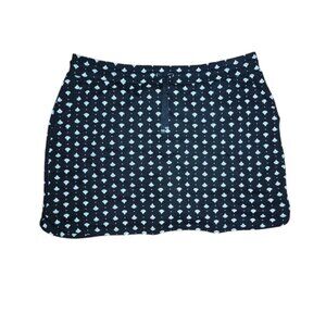 CROFT & BARROW Black Geometric Pull On Skort with Pockets Womens Size XL